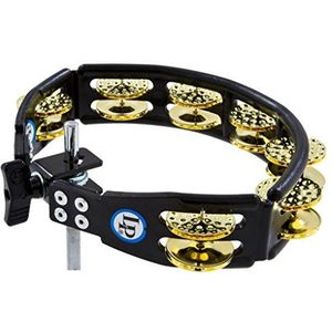 LP Latin Percussion Tambourin Cyclops zwart monteerbaar messing klemmen twee rijen LP179