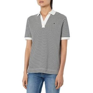 Tommy Hilfiger Dames RLX Open Placket Lyocell Polo Ss S/S polo's, wit, XS, Mini Stp Desert Sky/Wit, XS