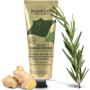 Jean & Len Handcrème Rozemarijn & Gember, kersteditie, met ureum voor droge handen, hydrateert intensief, zonder parabenen en siliconen, handcrèmetube, 75 ml