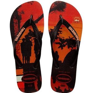 Havaianas Heren Hype, Zwart/Zwart/Begonia Oranje, 6/7