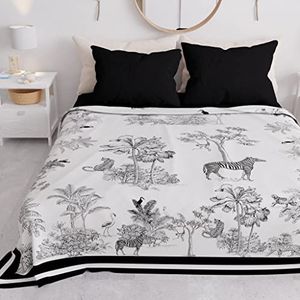 PETTI Artigiani Italiani - Sprei voor tweepersoonsbed, zomer, dierenmotief 02, 100% hypoallergeen, microvezel, 100% Made in Italy