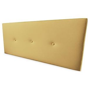 amuéblate online - Premium gevoerd hoofdeinde model Kayne, overtrek van hoogwaardig kunstleer, inclusief beslag en schroeven, hout, goud, 160 x 60 cm (bed 150 cm)