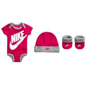Nike - Kids Futura Logo Box - Katoenen Set - Bodysuit met Hoed en Laarsjes