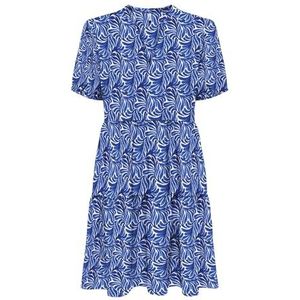 ONLY Dames Onlnova Life Vis S/S Thea Dress AOP, blauw, XL