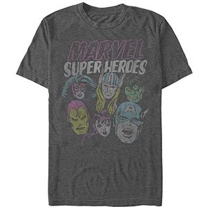 Marvel - Grunge Heroes Unisex Crew neck T-Shirt Melange Black L