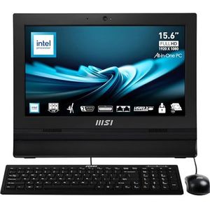 MSI Pro AP162T ADL-025XFR Intel® N N100 39,6 cm (15.6"") 1920 x 1080 pixels Écran tactile PC All-in-One 4 Go DDR4-SDRAM 256 Go SSD Wi-Fi 6 (802.11ax) Noir