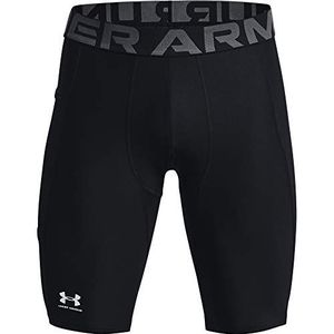 Under Armour HeatGear Long Shorts met zakken voor heren, Zwart (001)/Pitch Grijs, XS