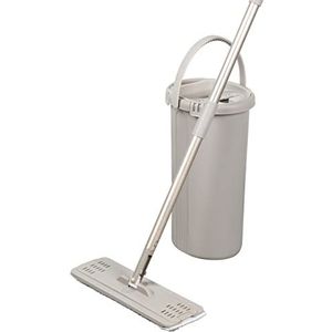 Salter LASAL73650WEU7 Flat Mop & Bucket Set - Floor Cleaning 180 Rotating Head Mop, Includes 2 x Machine Washable Wet & Dry Mop Pads, 2 Chamber Design For Wring And Soak, Warm Harmony Collection