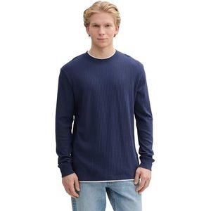 TOM TAILOR Denim T-shirt voor heren, 34590 - Dark Blueberry, XL