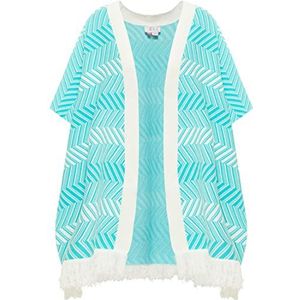 ESHA Gebreide poncho voor dames, aqua wit, M/L