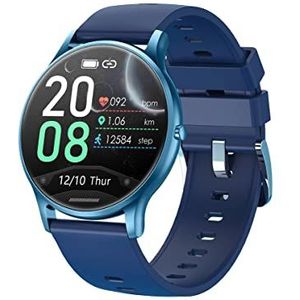 Radiant Miami Black Smartwatch, smartwatch met hartslagmeter, bloeddrukmeter, slaapmonitoring en digitale activiteitsarmbandfunctie, voor dames en heren, compatibel met Android iOS, Veelkleurig blauw,