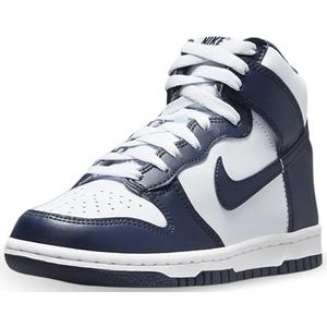 Nike Dunk High Football Grey Midnight Navy (GS) - maat EU 36.5 - DB2179-008 - marineblauw - wit - hoge sneakers - unisex - kindersneakers