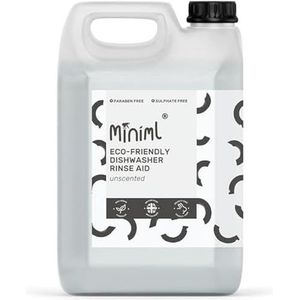 Miniml Rinse Aid 5L navulling - Volledig natuurlijke vaatwasreiniger Wasmiddel voor professioneel en commercieel streepvrij glas en afwassen - 5L veganistische en dierproefvrije navulling