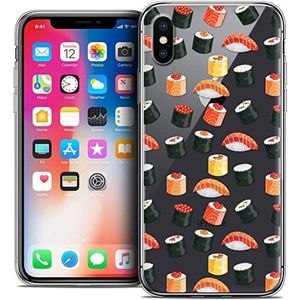 Caseink - Beschermhoes voor Apple iPhone XS/X (5.8) [Crystal Beschermhoesje Case Gel HD Collectie Foodie Design Sushi - Flexibel - Ultra dun - Gedrukt in Frankrijk]