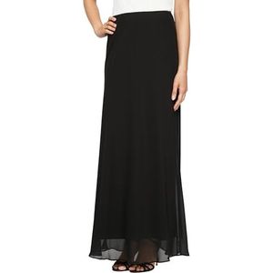 Alex Evenings Women's Line Dress Skirt (Petite Regular Plus Sizes), Black Chiffon a, MP
