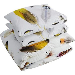 Heckett Lane Lopez Duvet Cover, 100% Cotton Flannel, Citrus Yellow, 260 x 220 Cm, 1.0 Pieces