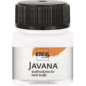 Kreul 90911 - Javana textielverf voor lichte stoffen, 20 ml glas in wit, soepele verf op waterbasis met romige karakter, dringt vezeldiep in, wasbestendig na fixatie