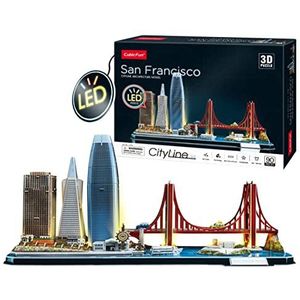 3D Puzzel San Francisco l 3D Puzzel met Led | 3d Bekende Gebouwen | 3d Puzzel vanaf 8 Jaar l 3d Puzzel Model Bouw l 3d DIY Bouw Kit l 3d Puzzel Wereldsteden