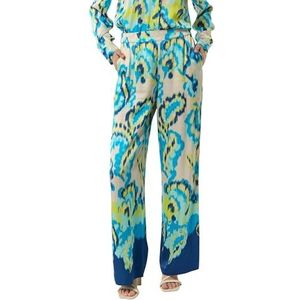 comma - 01F7 - Damesbroek - Losse Pasvorm - Allover-print - Brede Pijpen