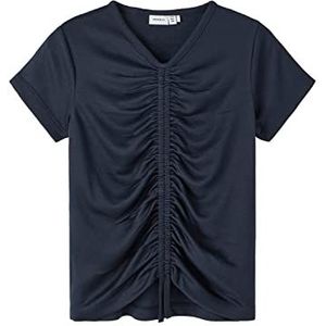 NAME IT Girl's NKFSESSA SS TOP T-shirt, Dark Sapphire, 122/128, Dark Sapphire, 122/128 cm