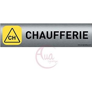 Aua Signetique deurbordje van geborsteld aluminium met aluminium sign – 200 x 50 mm – dubbelzijdig plakband op de achterkant (radiator)