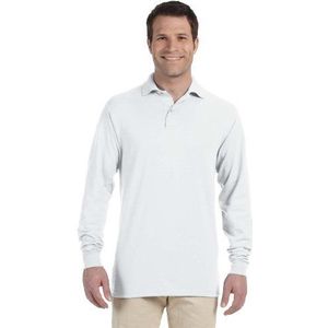 Jerzees Heren Spot Shield poloshirt met lange mouwen, Lange mouw - Wit, XXL