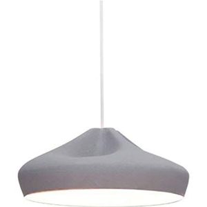 A636-063 hanglamp E14 5-8W met lampenkap van keramiek en emaille binnen, grijs, wit, 34 x 34 x 20 cm