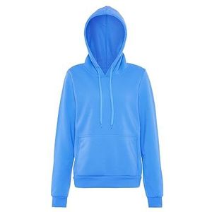 Nally Modieuze trui hoodie voor dames polyester zacht blauw maat XXL, Zacht blauw, XXL
