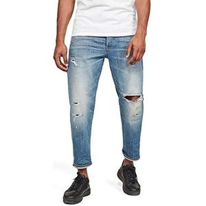 G-Star Raw heren Tapered fit jeans 5650 3D Relaxed Tapered_Tapered Fit Jeans,Blauw (Worn in Ripped Blue Faded B767-b190),29W / 34L