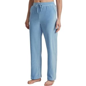 CALIDA Lounge Space Slip met manchetten voor dames, met zijzakken, behaaglijk katoen-velours, Eindeloze hemel, 44/46 NL