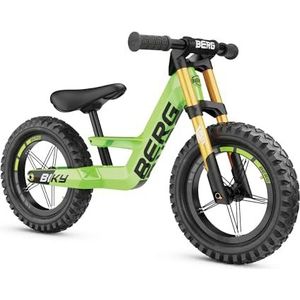 Berg Biky Cross groene loopfiets vanaf 2 jaar, luchtbanden, licht magnesiumframe, glijvoertuig 12 inch, kinderfiets jongens en meisjes, stuur en zadel in hoogte verstelbaar