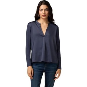 Oltre: T-shirt van twee verschillende materialen met lange mouwen, blauw Autum Winter 24, blauw, M