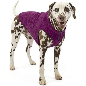 Kurgo Core hondentrui, het hele jaar door trui voor honden, hondenfleece vest, gebreide fleece huisdierjas, fleece voering, lichtgewicht, ritssluiting voor harnas, verstelbare hals, violet, L