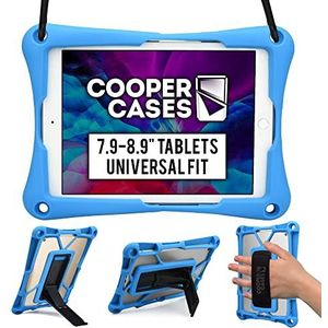 Cooper Trooper 7,9, 8, 8,4, 8,7, 8,9 inch Tablet Case - Universal - Stoere Bumper beschermende Drop schokbestendig houder kinderen dragen Cover tas, standaard, riem (Blauw)