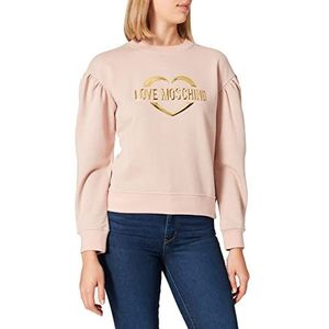 Love Moschino Dames ronde hals lange mouwen sweatshirt, Powder Pink, 44