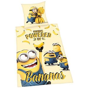 Beddengoed Minions, kussensloop 80x80cm, dekbedovertrek 135x200cm, met RV, Renforce