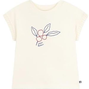 Petit Bateau Bedrukt T-shirt voor kinderen met korte mouwen, Milk, 3 Jaren