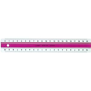 LINEX Lineal Super Ruler, 10 stuks, 20 cm, acryl kunststof, roze