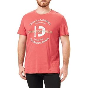 TOM TAILOR Denim Uomini T-shirt met print 1034729, 10418 - Smoky Red, L
