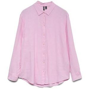 Vero Moda - Blouse Vmlinn Ls Shirt Wvn Noos - Bonbon - 55% Linnen 45% Viscose