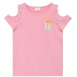 s.Oliver Junior Girls T-Shirt met Cut Out, Pink, 116/122, roze, 116/122 cm