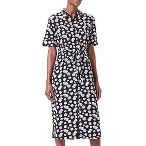 TOM TAILOR Denim Dames Midijurk met all-over print 1031312, 29563 - Black Daisy Print, M