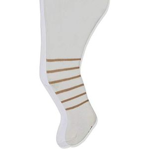 Playshoes Elastische beer en effen kleuren met comfortabele tailleband panty (verpakking van 2), wit (origineel 900), 86/92 cm