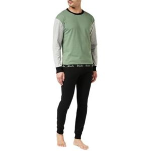 United Colors of Benetton Pig (shirt + broek) 3YN44P00R pyjamaset, militair groen 1G1, XL voor heren