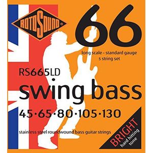 Rotosound snaren voor elektrische bas SWING 66 STAINLESS SETS 5-snaren RS665LD Stainless Standard 45-130