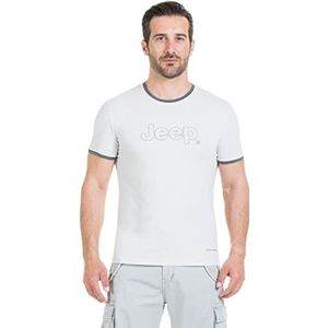 Jeep Heren profiel borduurwerk (Custom Fit) T-shirt, lichtgrijs, S