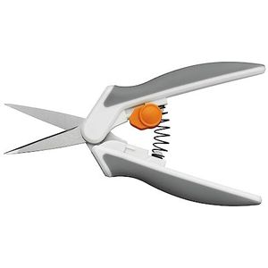 Fiskars Multifunctionele schaar met SoftGrip, met microtip, lengte: 13 cm, roestvrij staal/kunststof, wit/grijs, Easy Action, 1003874