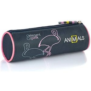 Animals meisjes ronde tas An-32 3 Elegant & Pink muntportefeuille, zwart (black), 8x8x22 cm