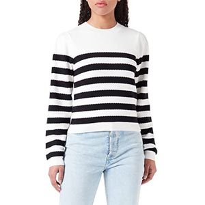 Morgan MJELY damestrui, lange mouwen, gestreept, zwart, TS, zwart/gebroken wit, S