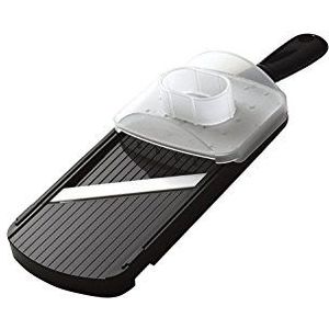 Kyocera universele schaaf, scherp mes van zirkonia-keramiek, inclusief vingerbescherming, 4-voudige snijdikte-instelling, CSN-202-NBK